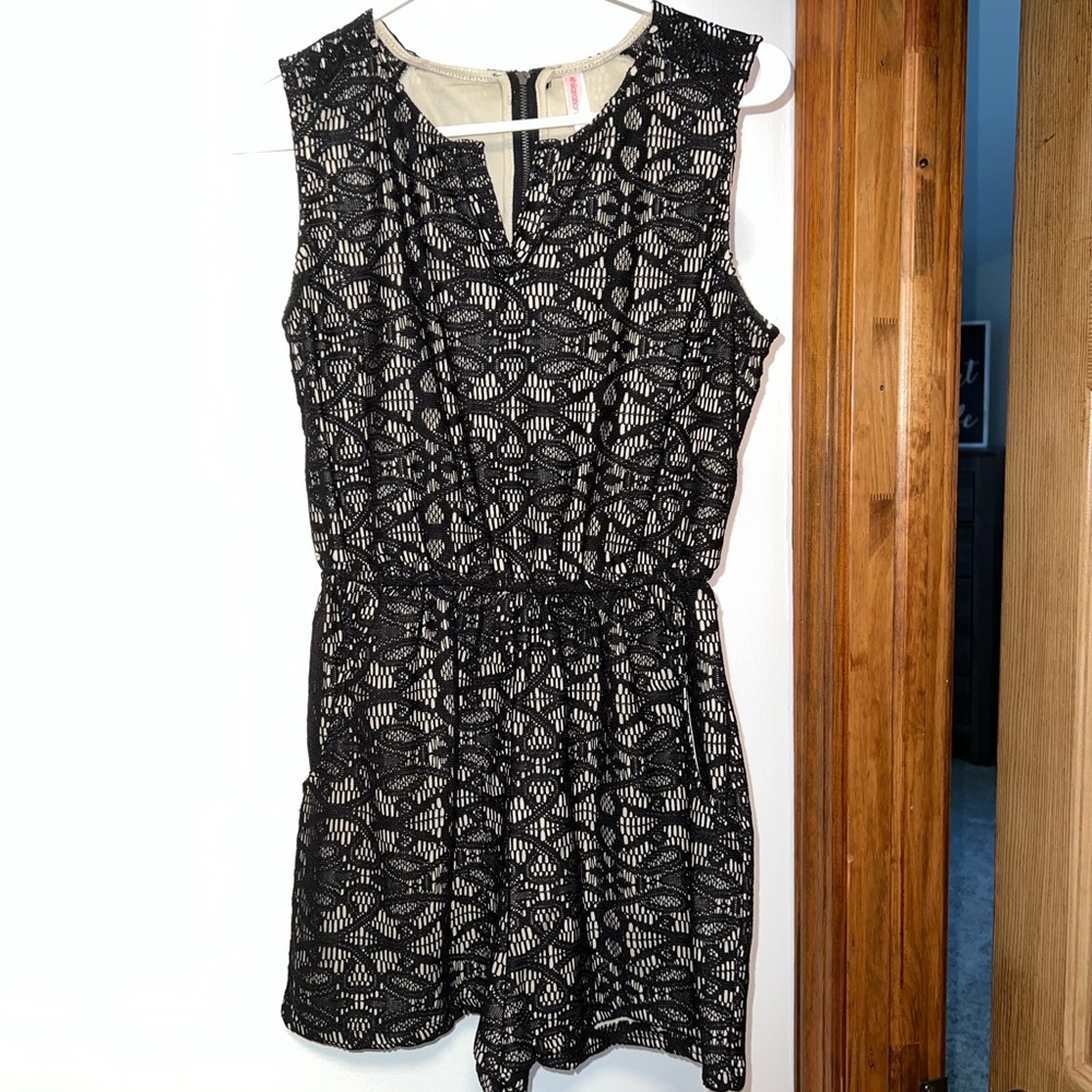 Black and Tan lace romper